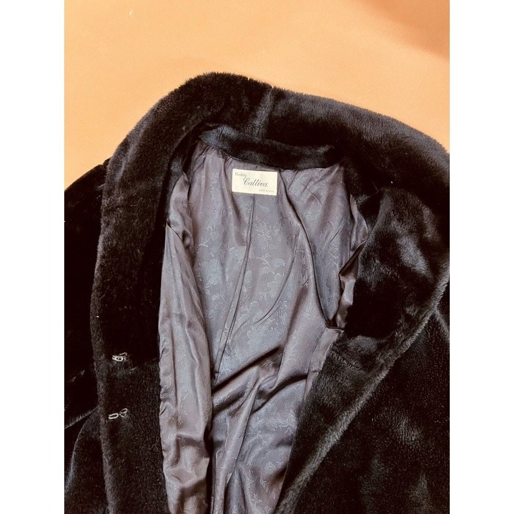 20% OFF!! - SALE 🚨Vintage 80s Black Faux Fur Ankle Length Unisex Oversized Coat - Picture 4 of 10